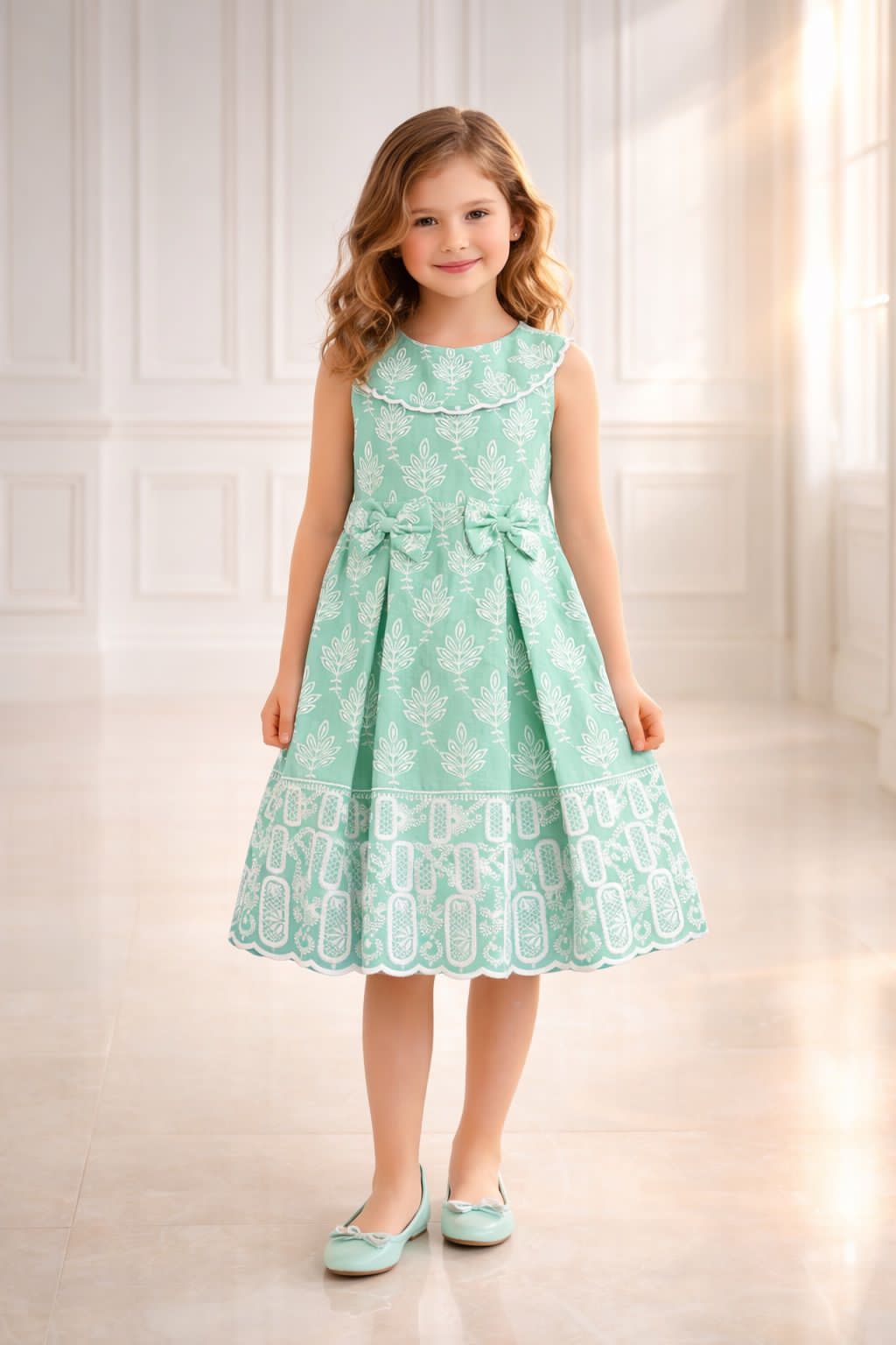 girls party dress elegant cotton frock stylish kids outfit