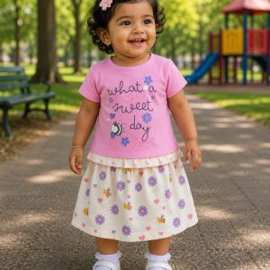 Baby girl Top and Skirt – Premium set for Kids (Stylish & Comfortable)